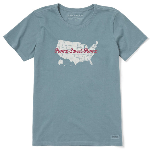 Women's Home Sweet Home USA Short Sleeve Crusher Tee