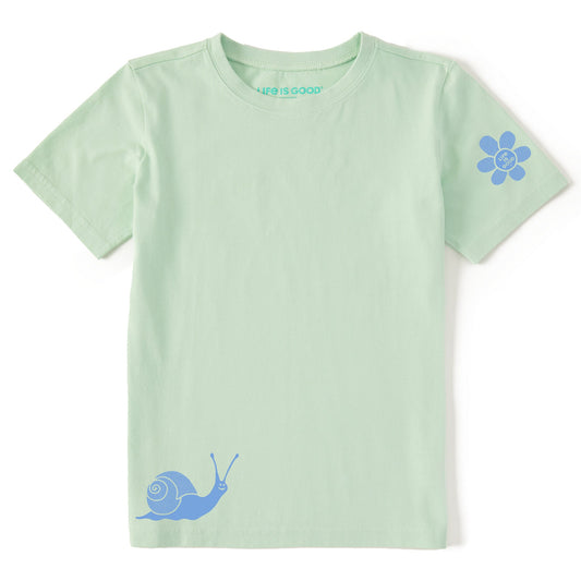 Kids Happy Snail Short Sleeve Crusher Tee