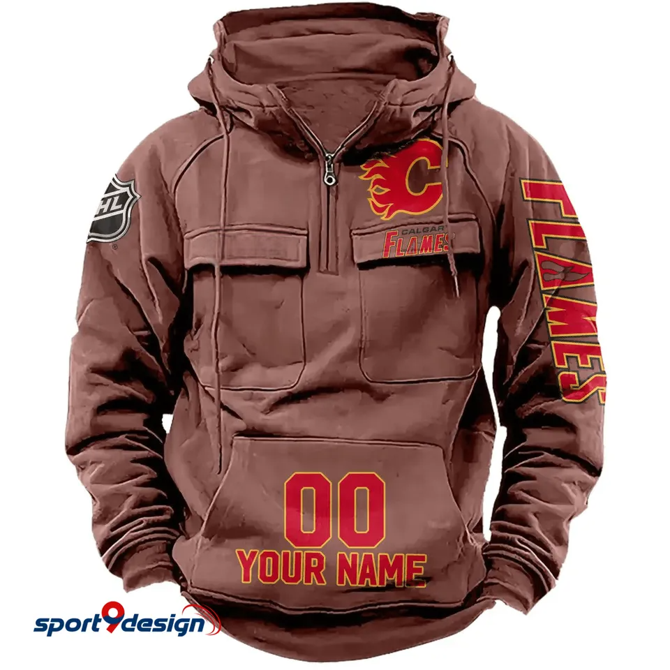 Calgary Flames Vintage Men Hoodie
