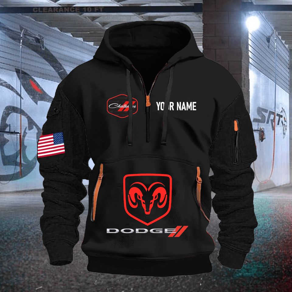 Dodge Challenger Personalized Quarter Zipper Unisex Hoodie