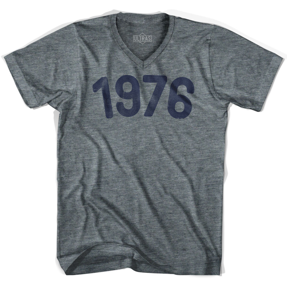1976 Year Celebration Adult Tri-Blend V-neck T-shirt