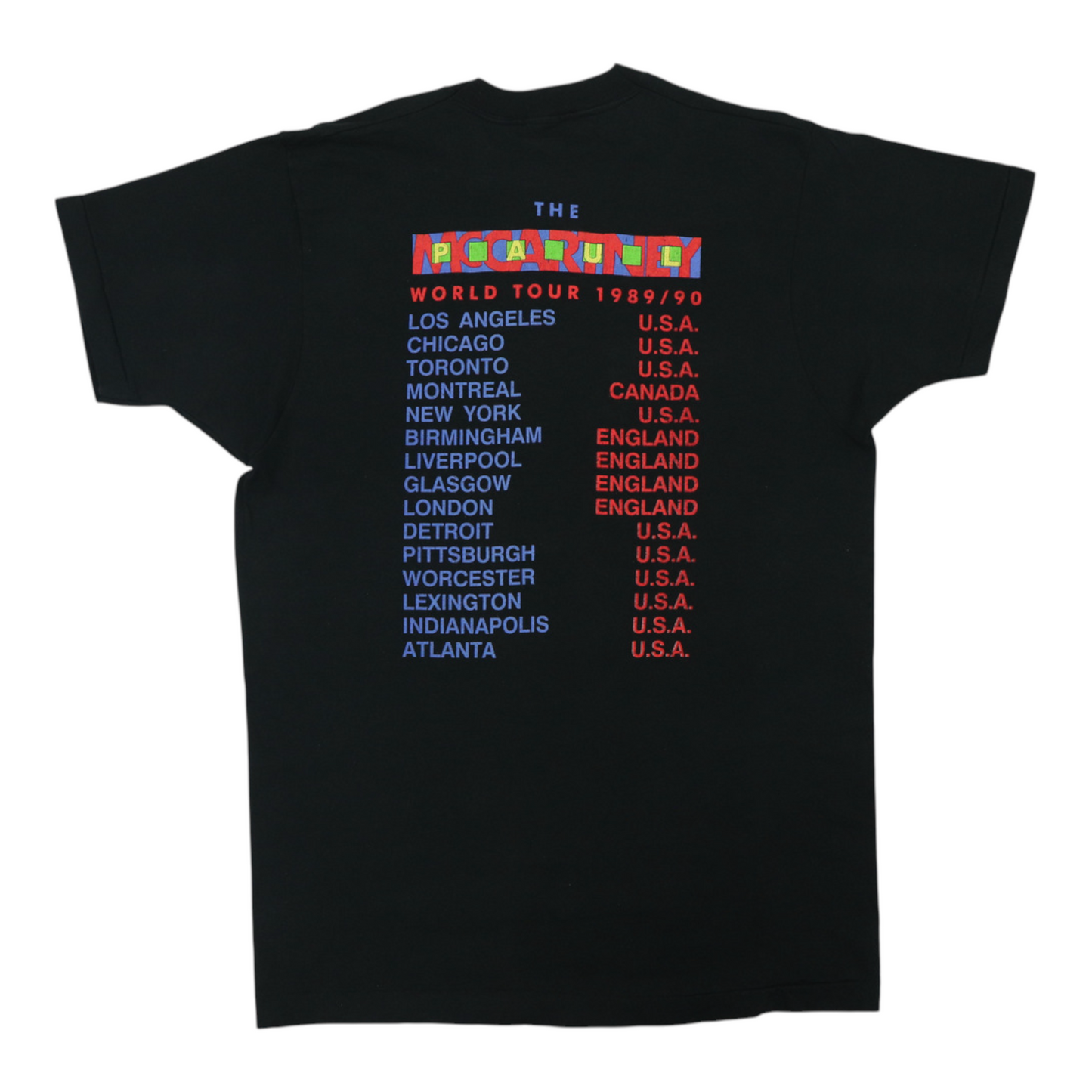 1989 Paul McCartney World Tour Shirt Style021