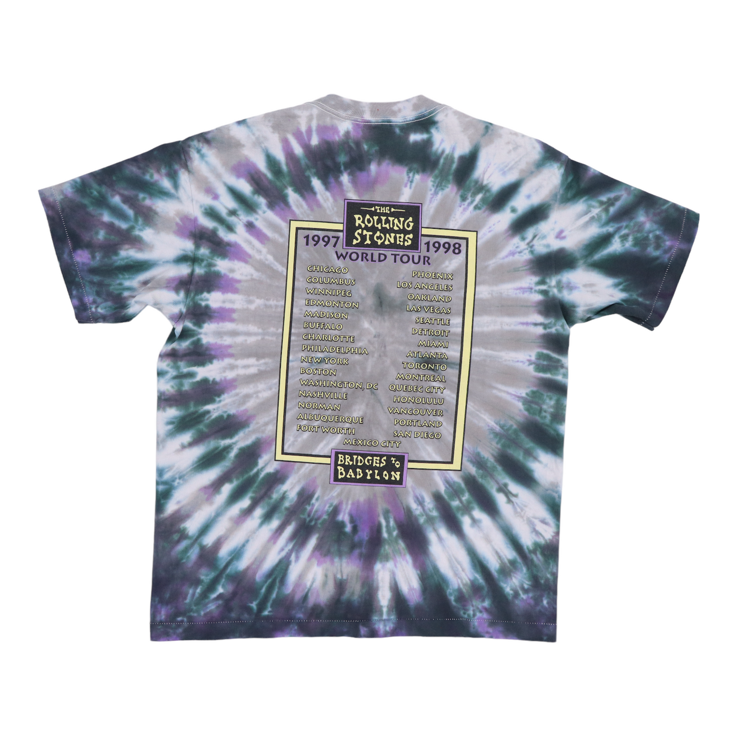 1997 Rolling Stones Bridges To Babylon Tie Dye Tour Shirt Style004