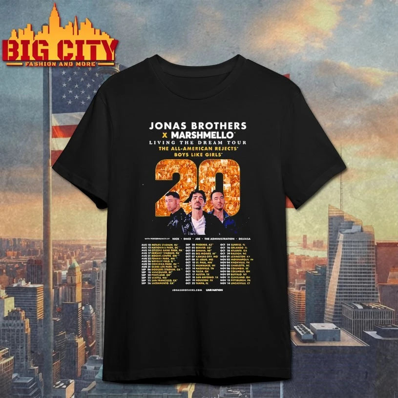 20 Jonas Brothers Living The Dream Tour 2025 shirt