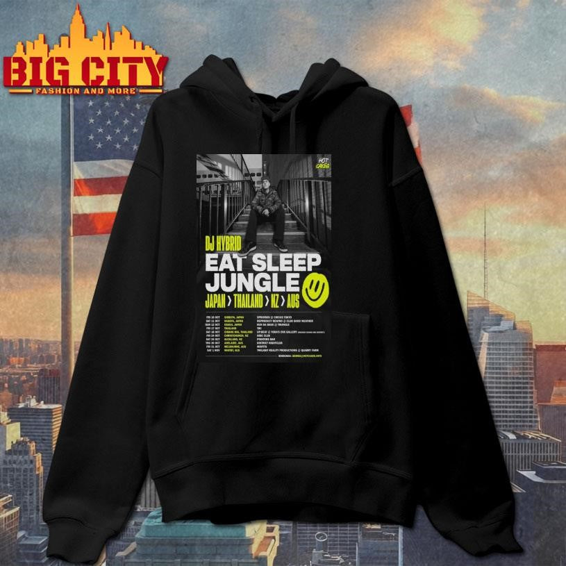 2025 DJ Hybrid Eat Sleep Jungle Japan Thailand NZ AUS New shirt