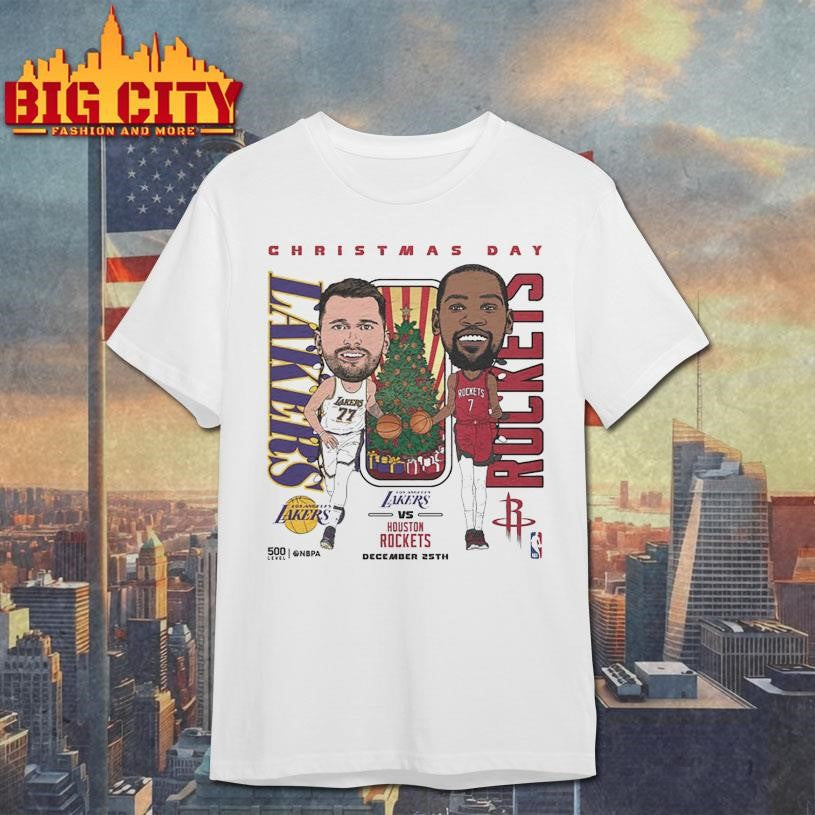 2025 NBA Christmas Day Match Up Lakers Vs. Rockets Shirt