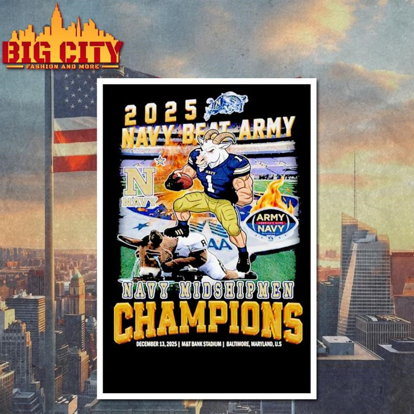 2025 Navy Beat Army Champions Navy Midshipmen Vintage Shirt