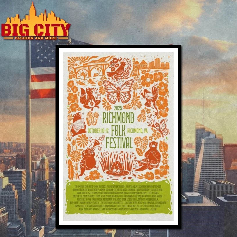2025 Richmond Folk Festival Oct 10-12 Richmond, VA Poster shirt