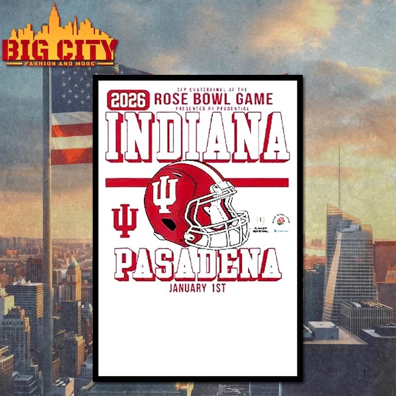 2026 Rose Bowl Game Indiana Pasadena helmet shirt
