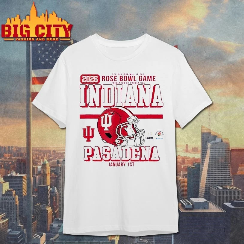 2026 Rose Bowl Game Indiana Pasadena helmet shirt