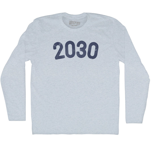 2030 Year Celebration Adult Tri-Blend Long Sleeve T-shirt Style003