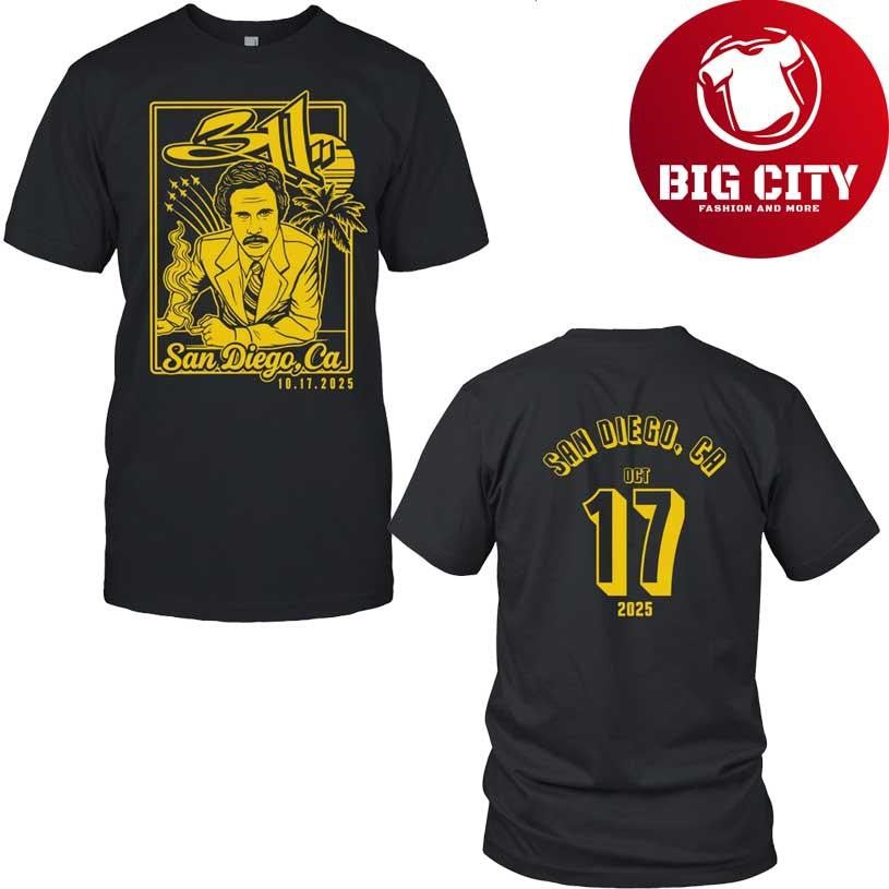 311 Band Oct 17 2025 Mariners Point Park, San Diego, CA Tour 2025 New Two Sided Shirt