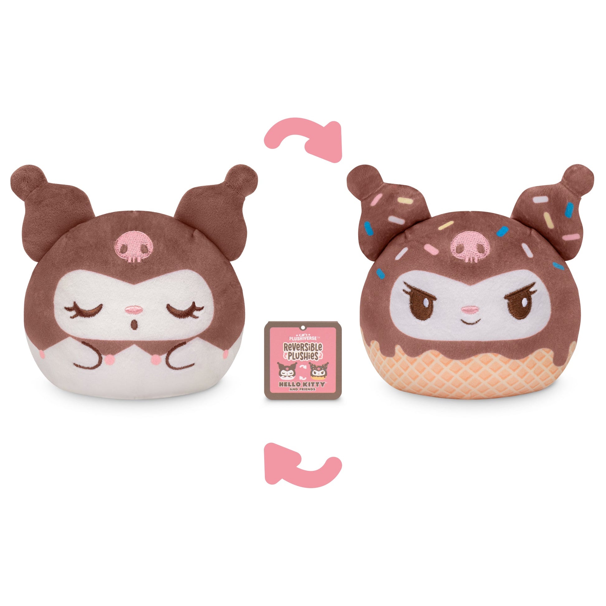 Kuromi Ice Cream Cone 4” Reversible Plushie