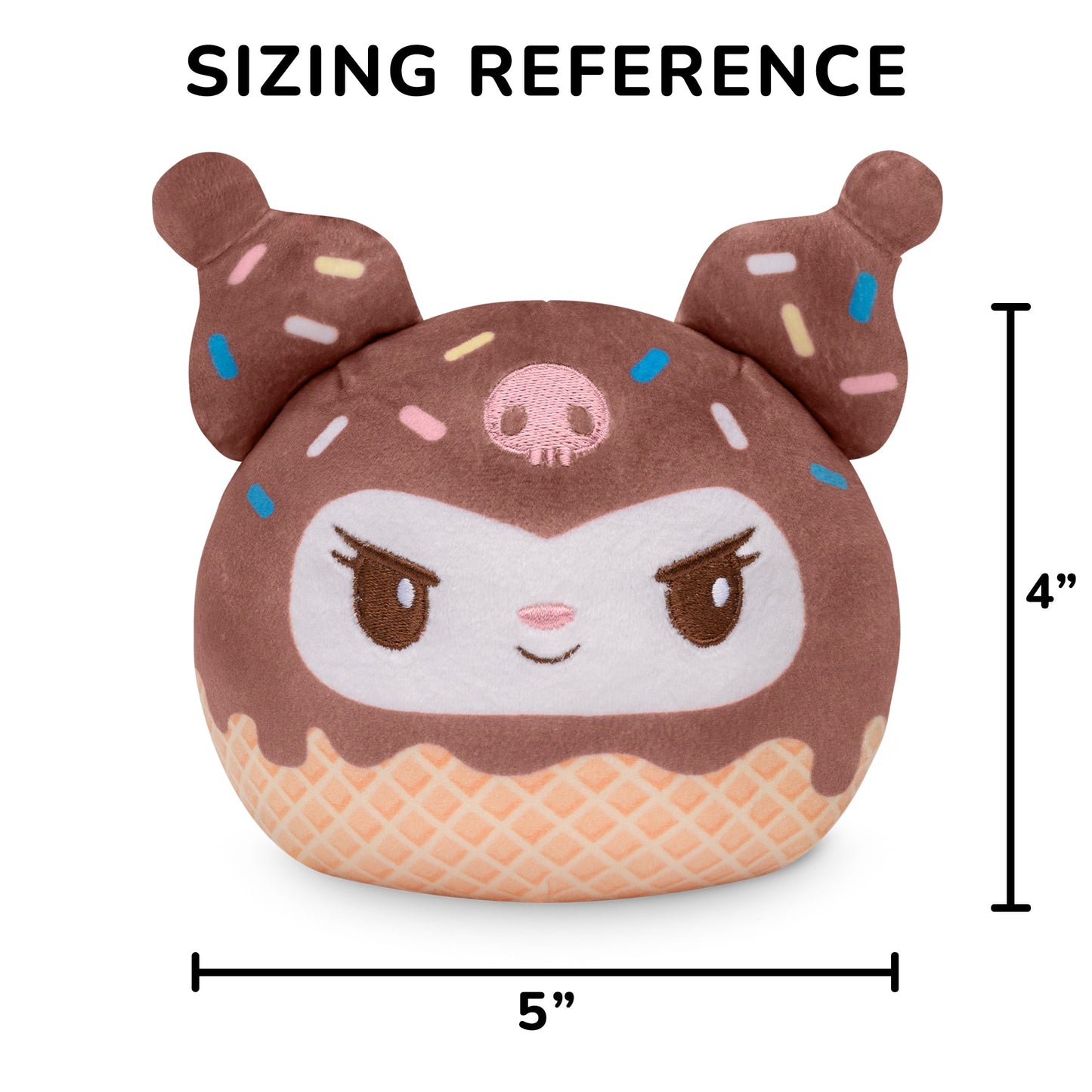Kuromi Ice Cream Cone 4” Reversible Plushie