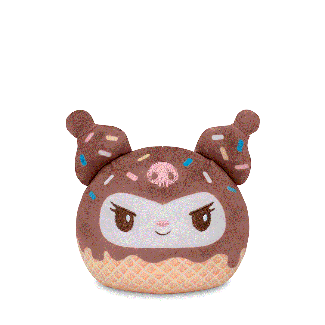 Kuromi Ice Cream Cone 4” Reversible Plushie