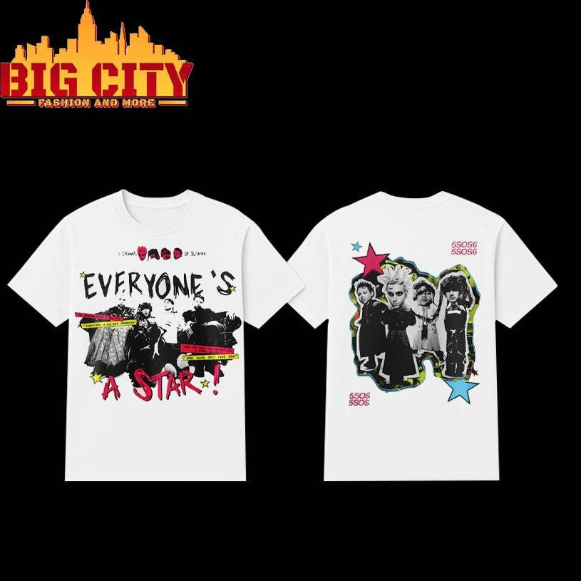 5 Seconds Of Summer Everyone’s A Star 2026 Album World Tour Two Sided Shirt