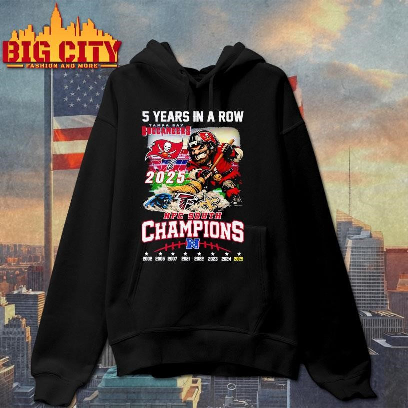 5 Years in a Row Tampa Bay Buccaneers NFC South Champions Vintage Shirt