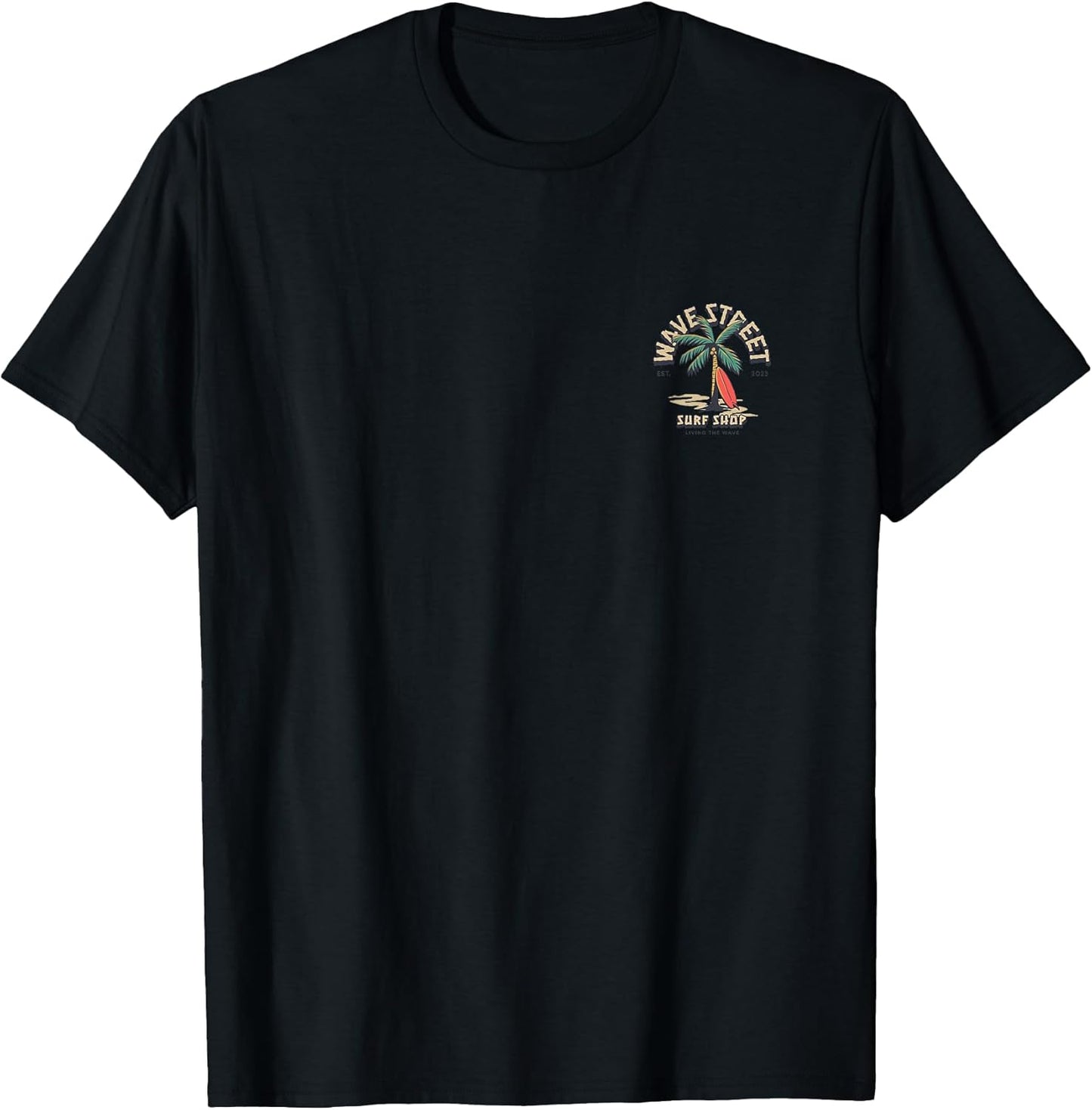 Wave Street Surf Vintage Retro Beach Bum Summertime Graphic T-Shirt