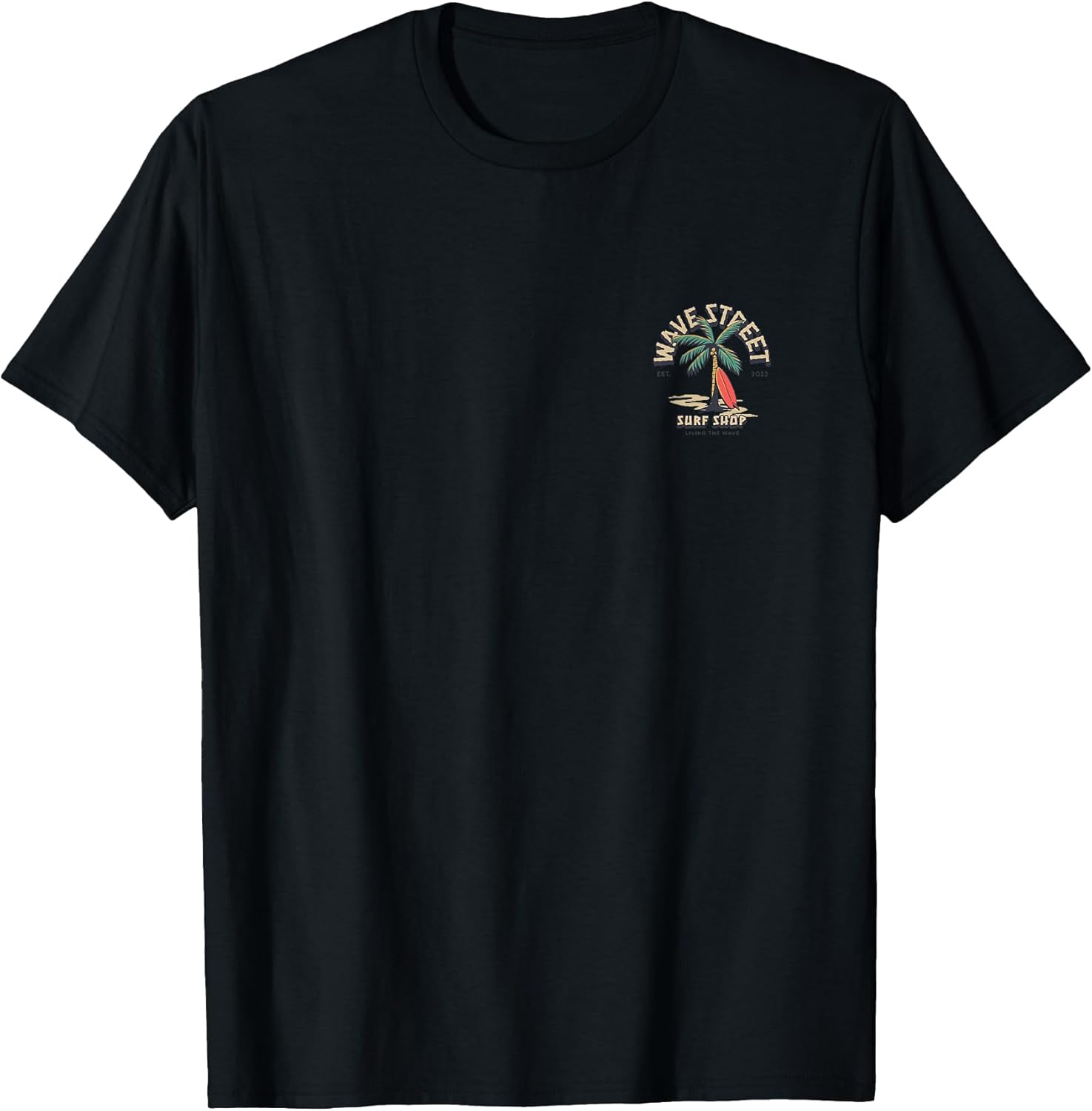 Wave Street Surf Vintage Retro Beach Bum Summertime Graphic T-Shirt