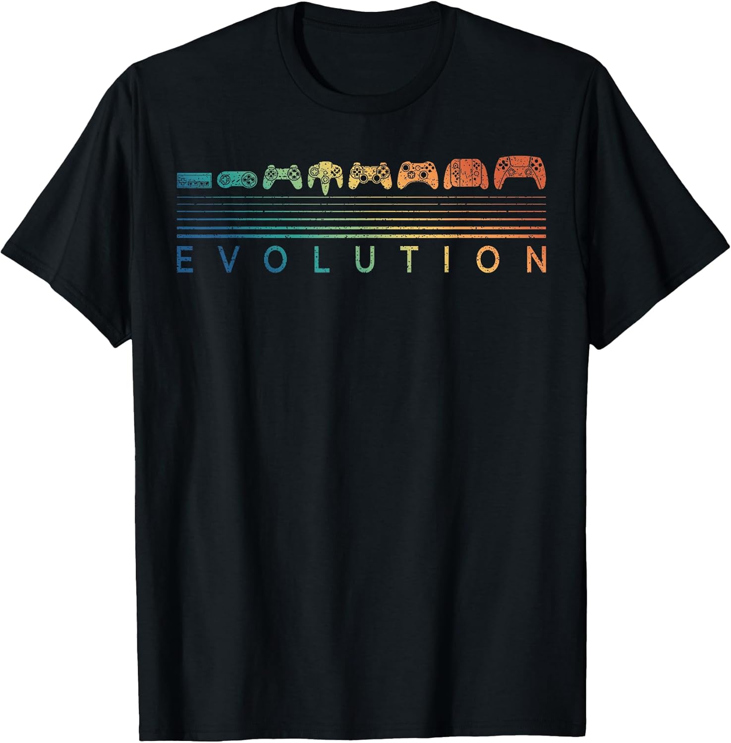 Video Game Controller Evolution Gamer 80s 90s Retro Gaming T-Shirt