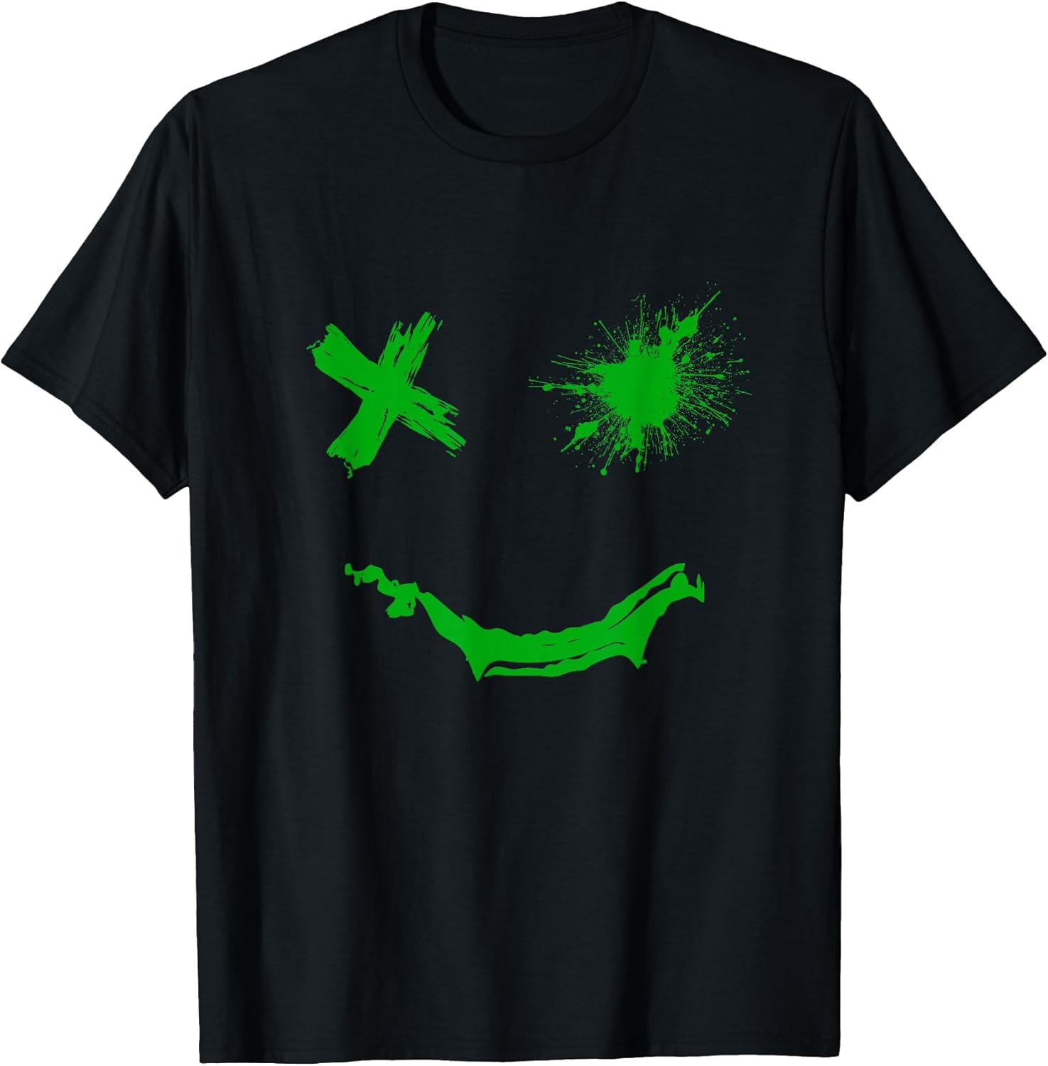 Match Green Color Graphic Tee