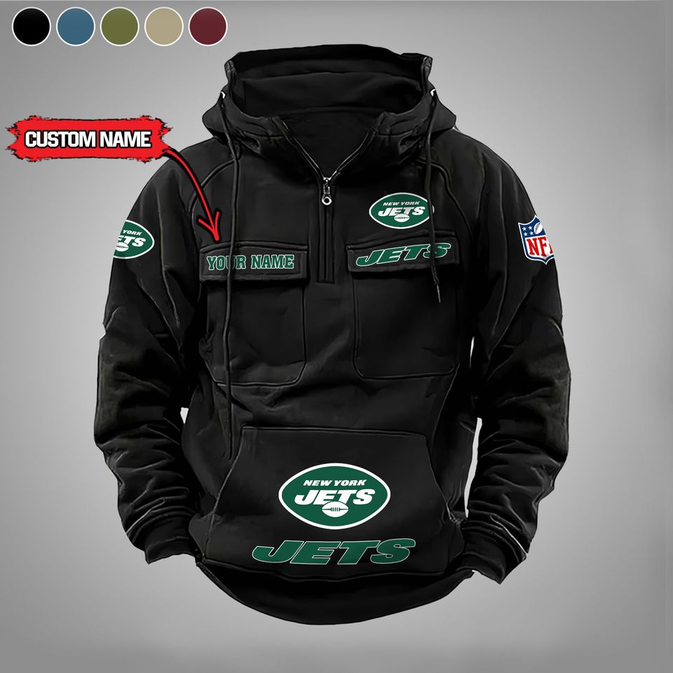 New York Jets Vintage Men Hoodies With Custom Name