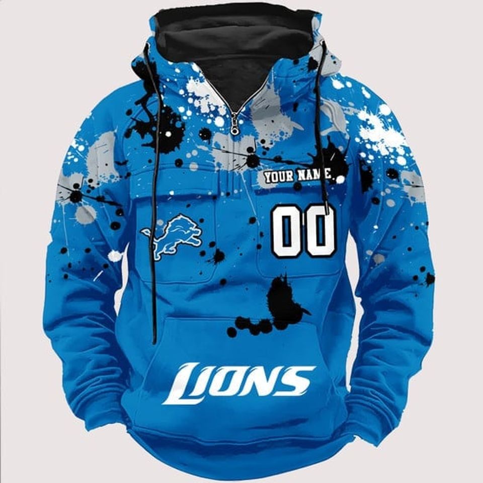 Detroit Lion Classic Revival 3D Cargo Hoodie