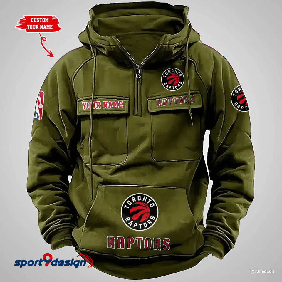 Toronto Raptors Custom Vintage Cargo Hoodie