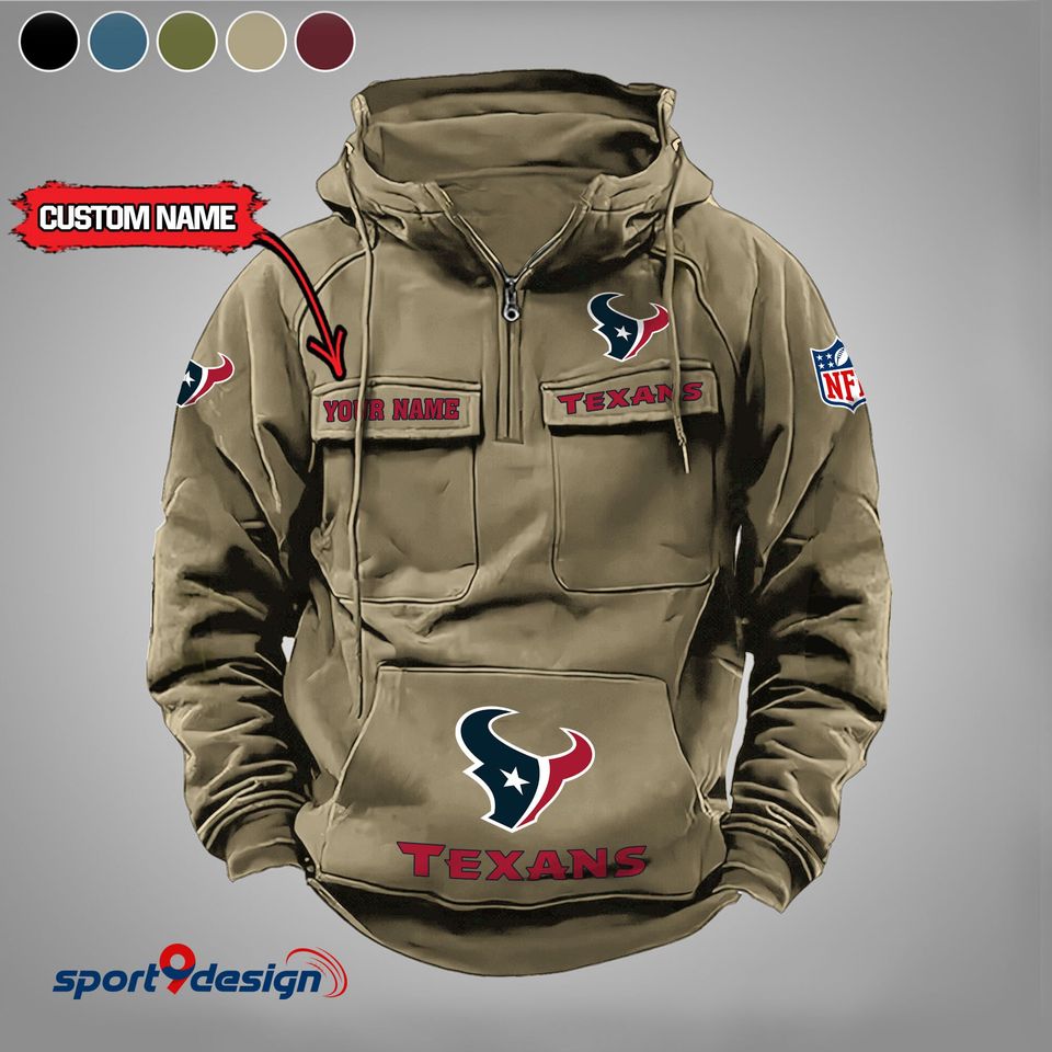 Texans Custom Vintage Cargo Hoodie