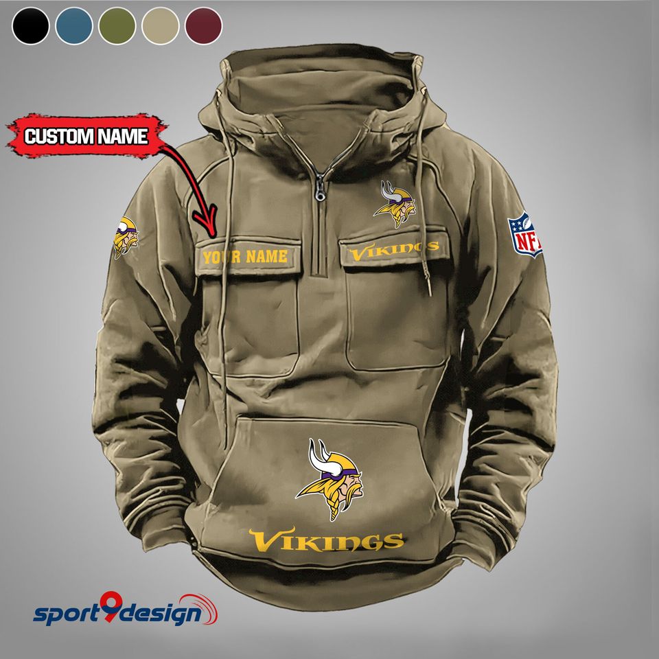 Minnesota Vikings Vintage Men Hoodie AZVMHD011 - Sport9Design