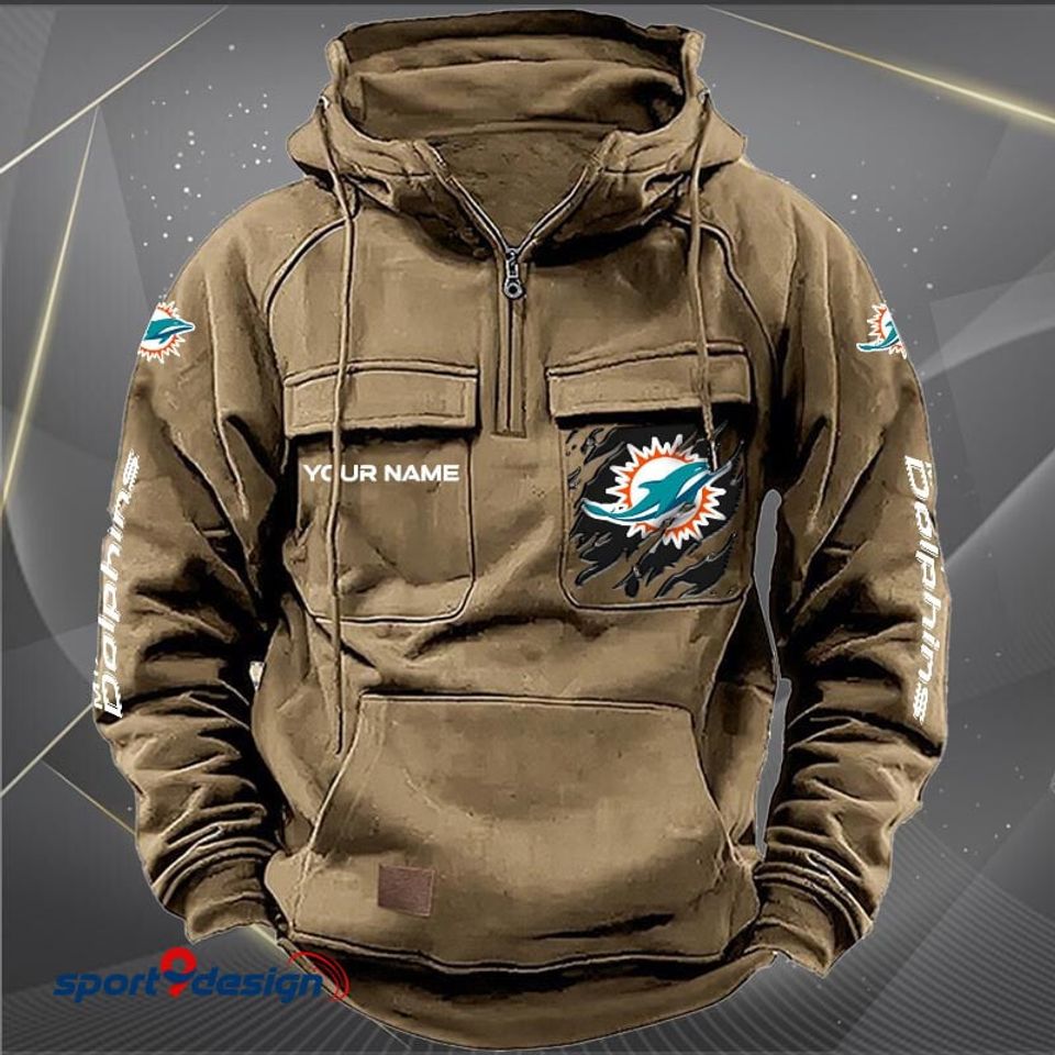 Miami Dolphins Vintage Men Hoodie AZVMHD051 - Sport9Design