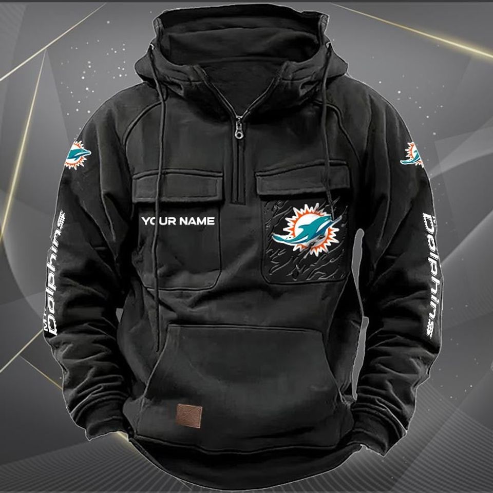 Miami Dolphins Custom Cargo Hoodie For Fan