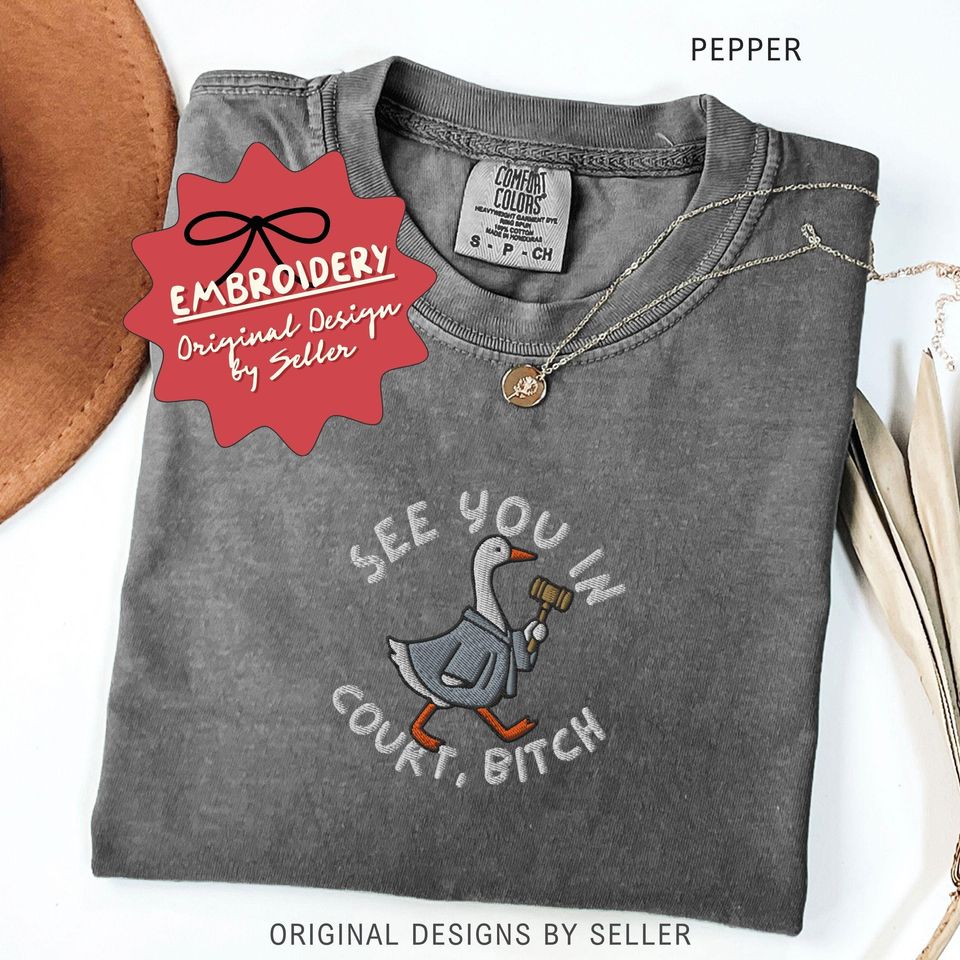 Embroidered Funny Silly Goose Lawyer T-Shirt for Future Lawyers