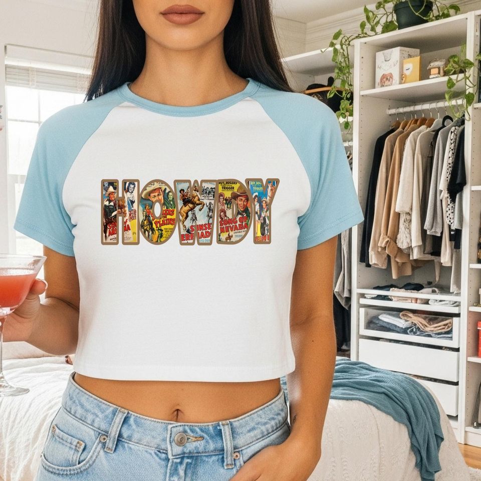 Howdy Women's Micro Rib Raglan Baby Tee