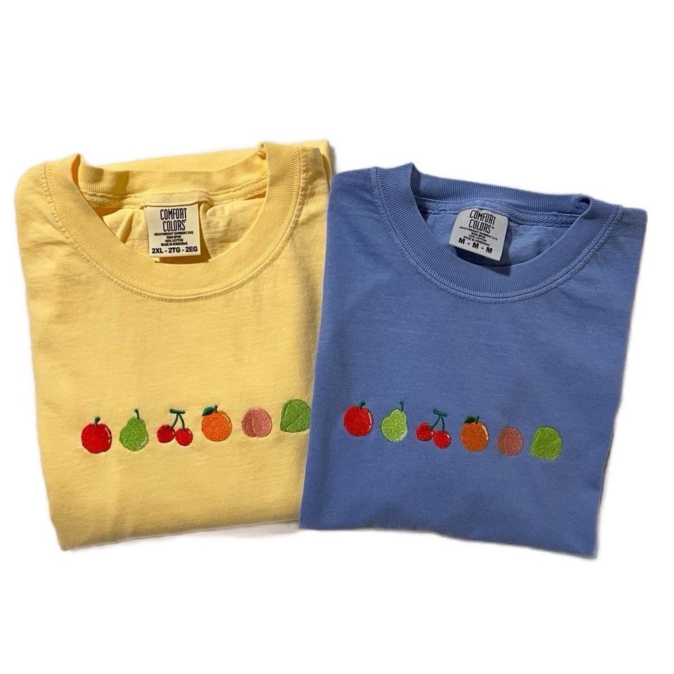 Island Fruits Animal Crossing Inspired Embroidered T-shirt