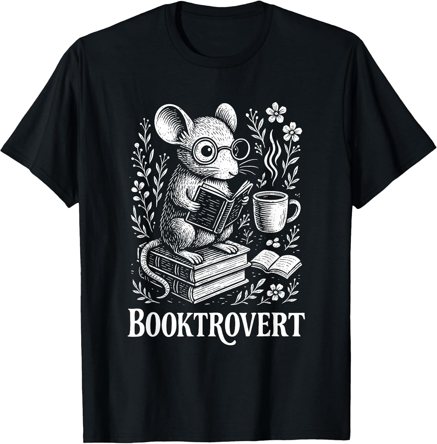 Reading Mouse with Coffee Cute Bookworm Merch