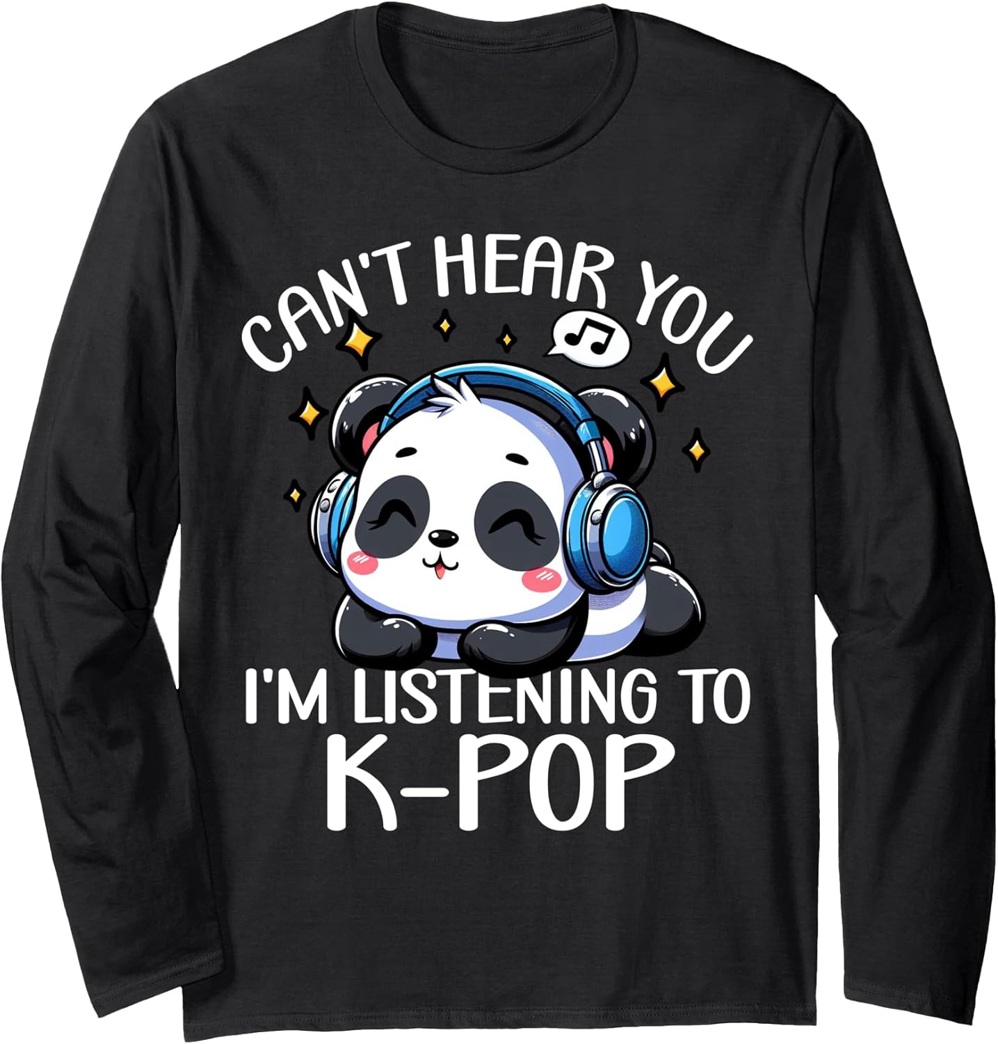 Cute Panda Listening to K-Pop Music