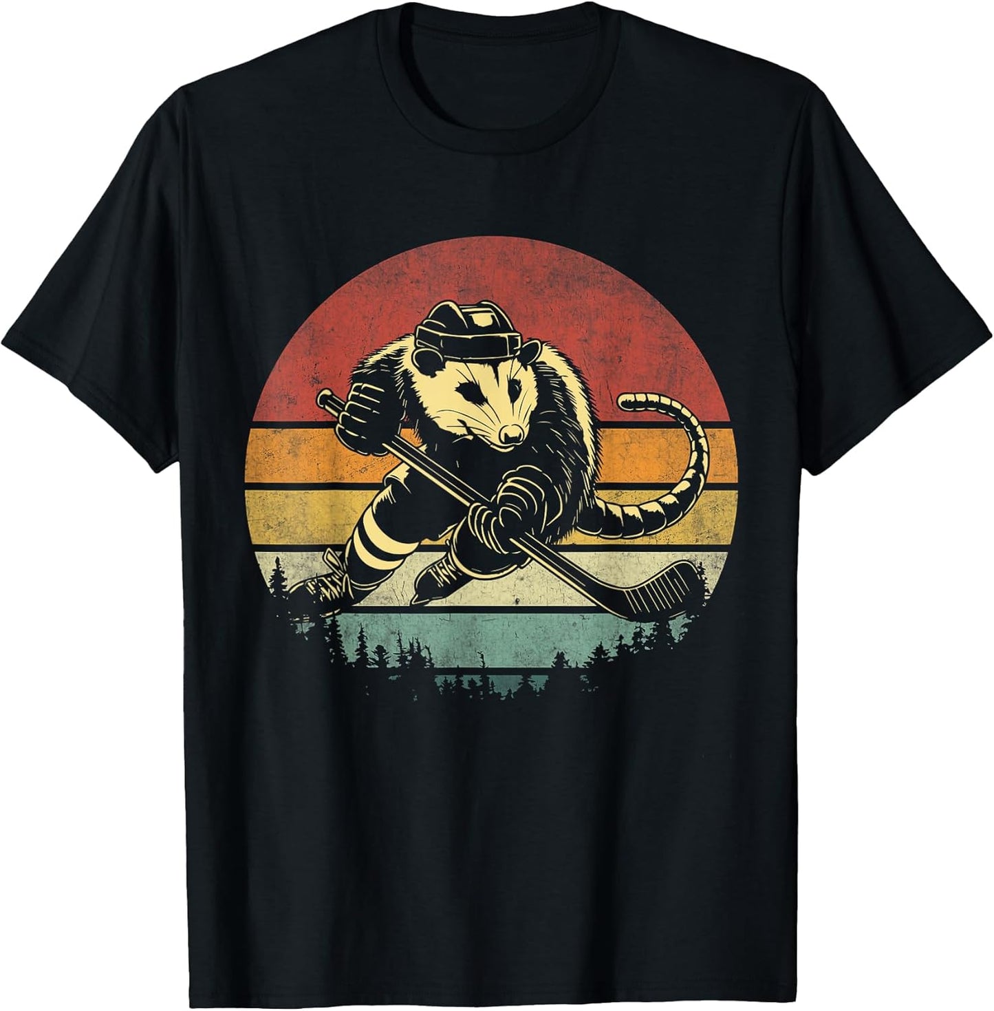 Retro Opossum Hockey Stick Merch & Co