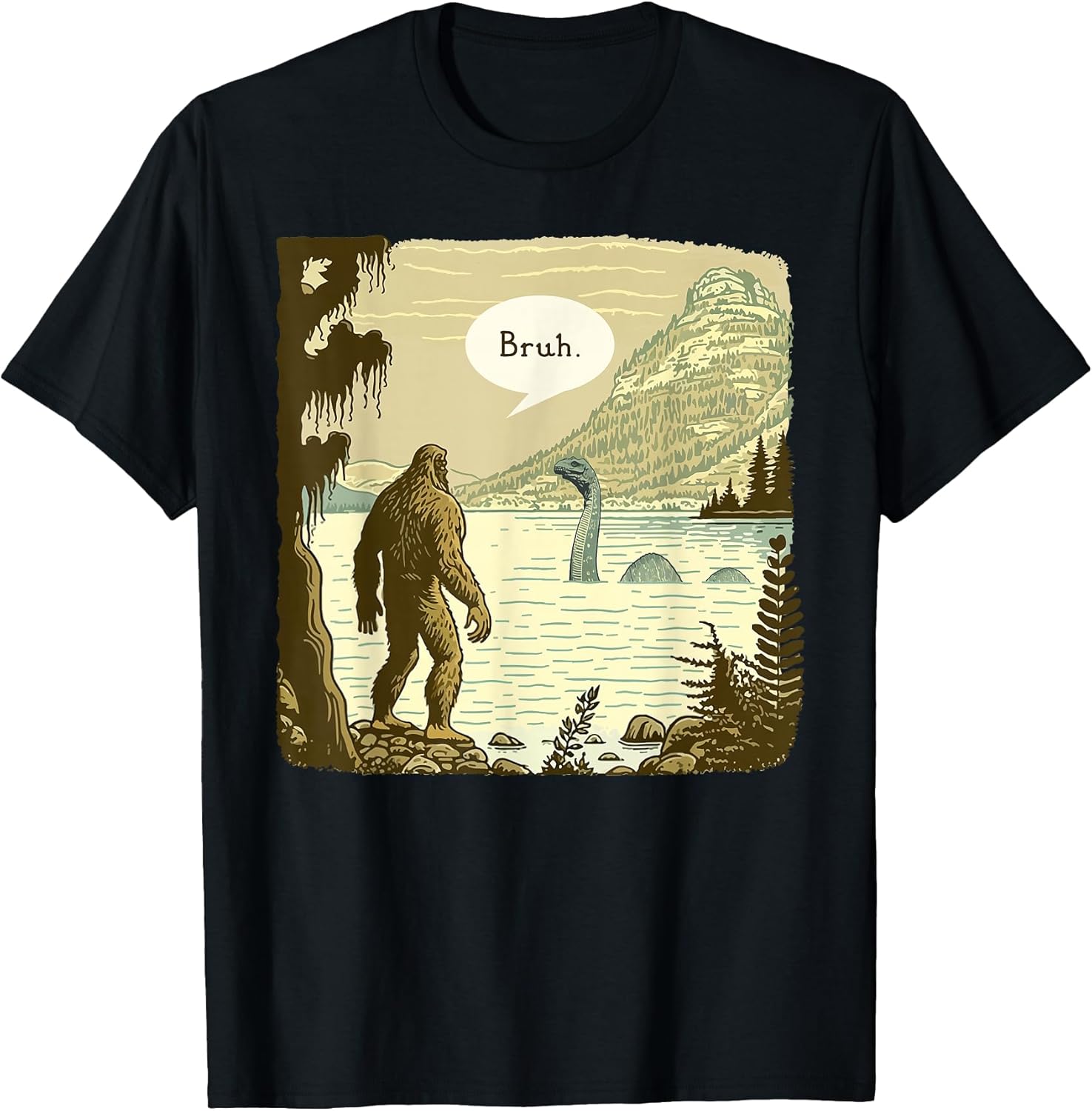 Presto Funny Bigfoot Sasquatch Introvert Loch Ness