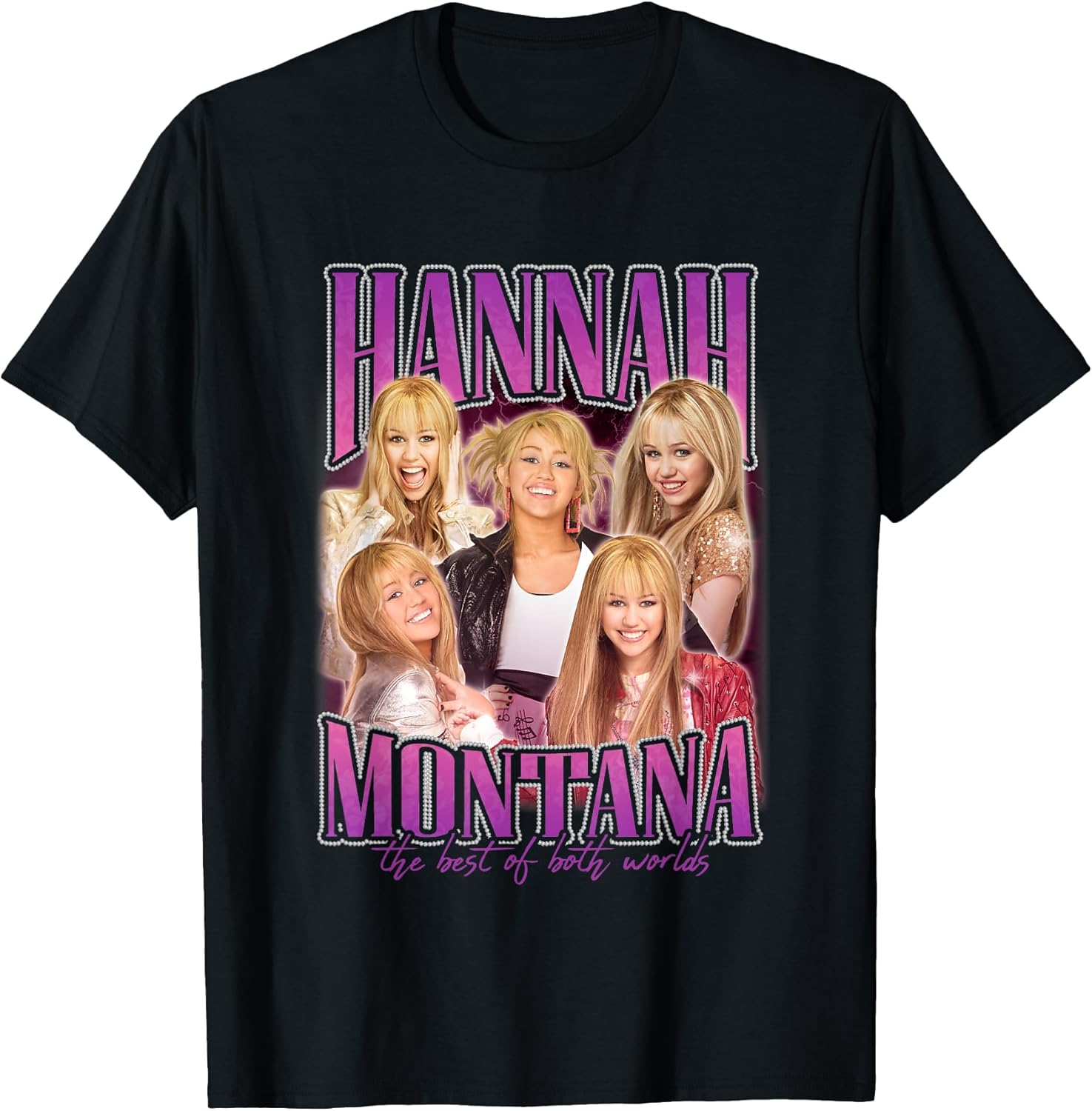 Hannah Montana The Best Popstar Collage Chest Poster T-Shirt