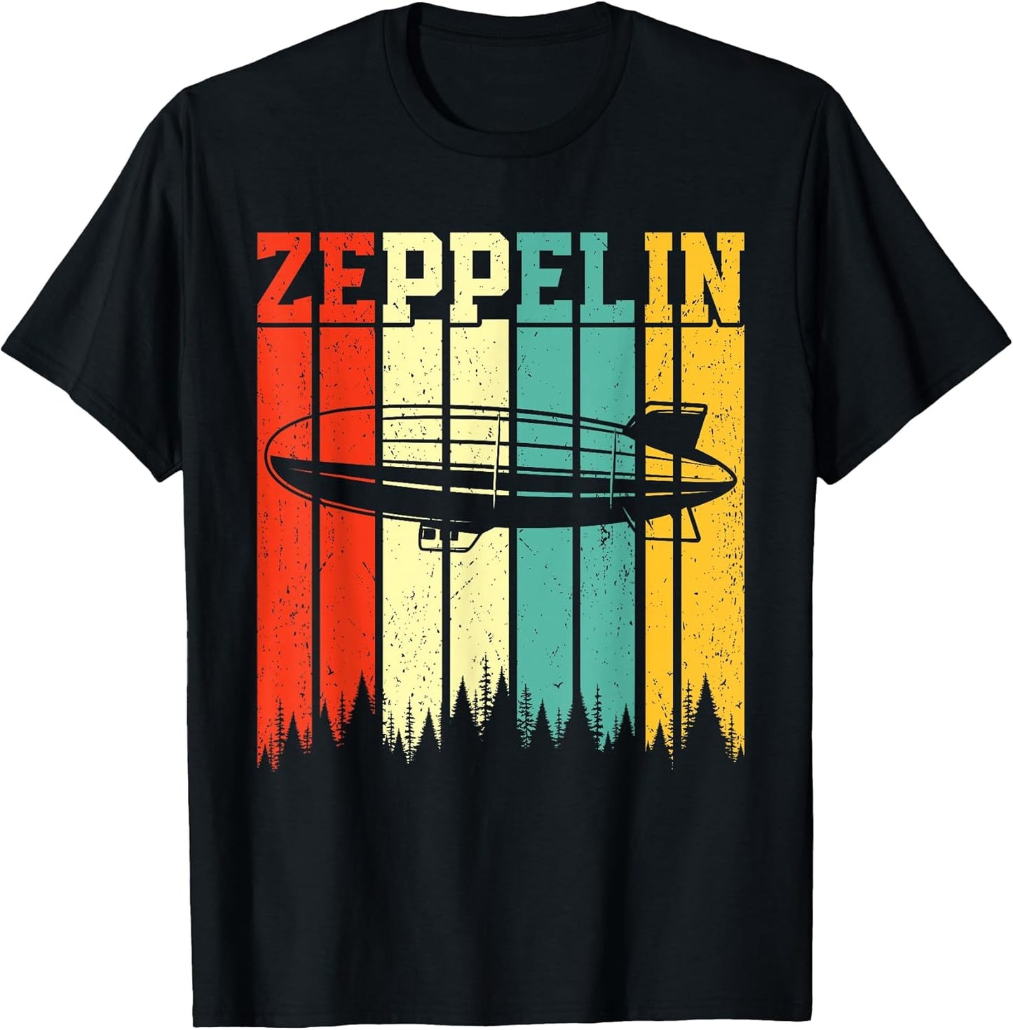 Retro Zeppelin 70s 80s Dirigible Airship Zepelin Zepplin T-Shirt