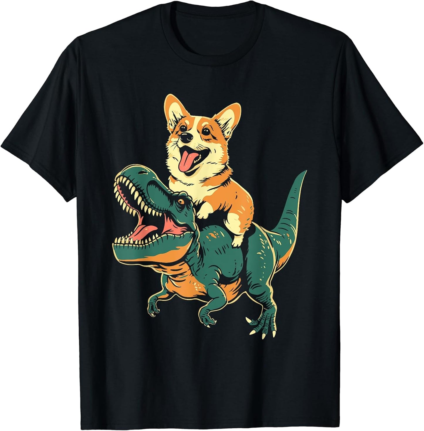 WELSH CORGI ON DINOSAUR