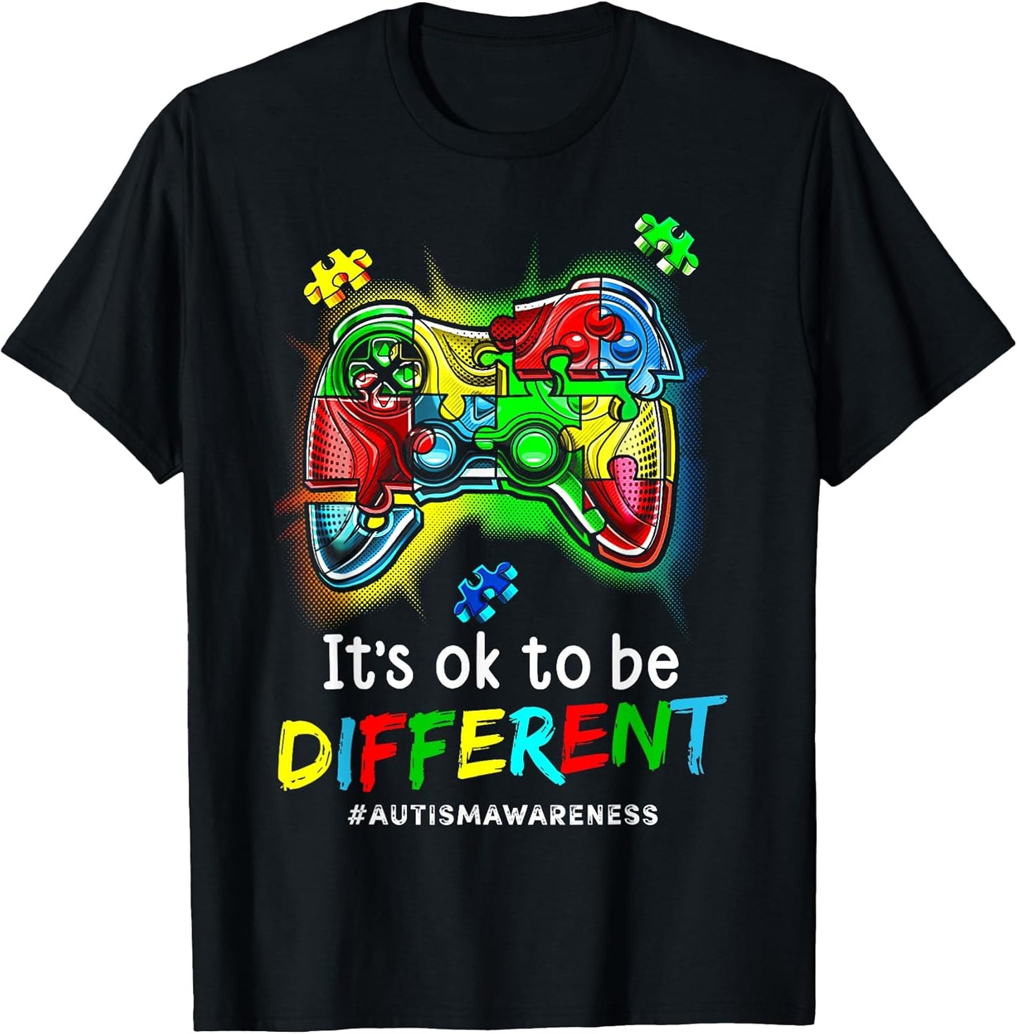 Autism Awareness Men Kids Boys Autism Video Game Month T-Shirt