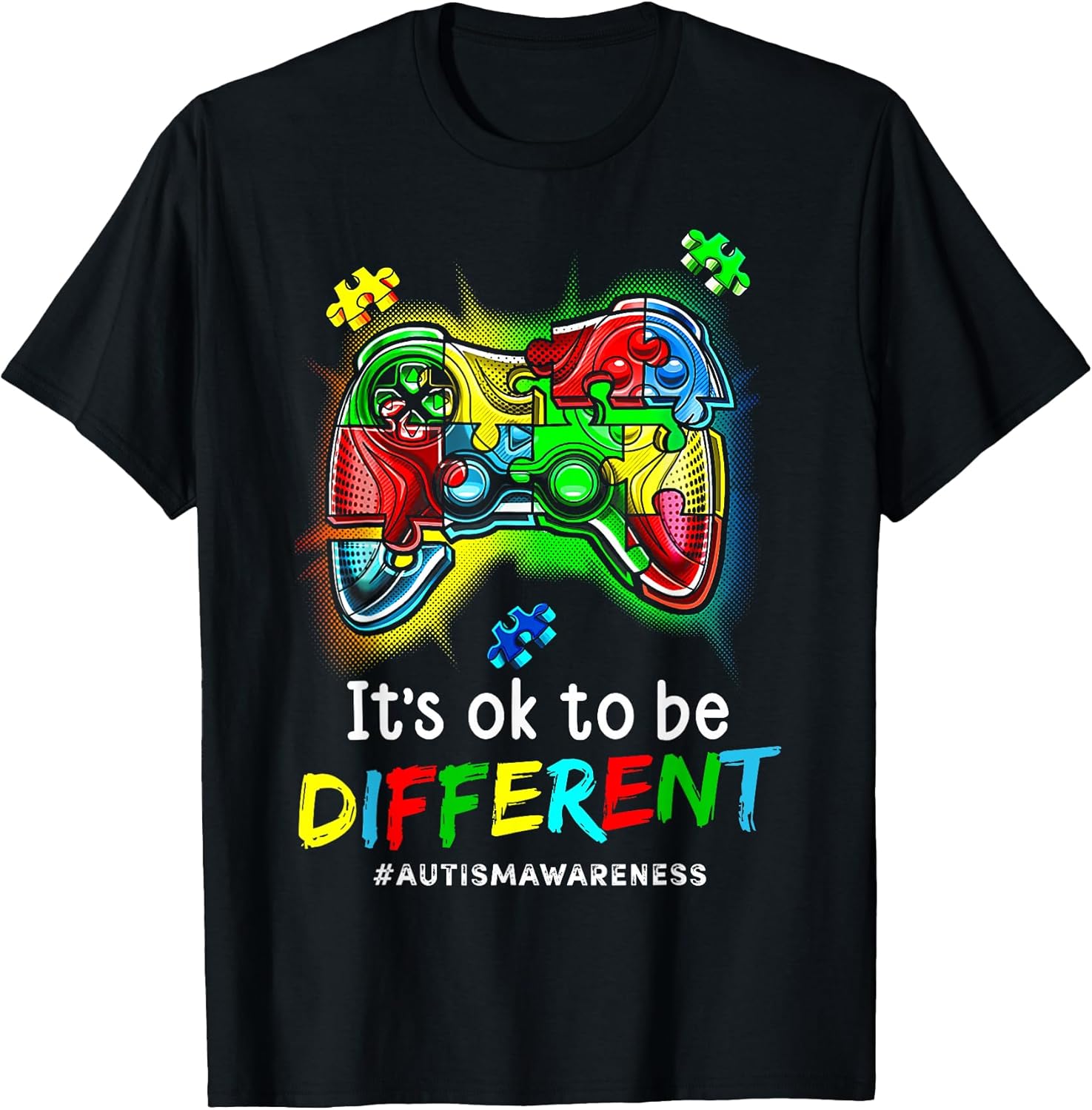 Autism Awareness Men Kids Boys Autism Video Game Month T-Shirt