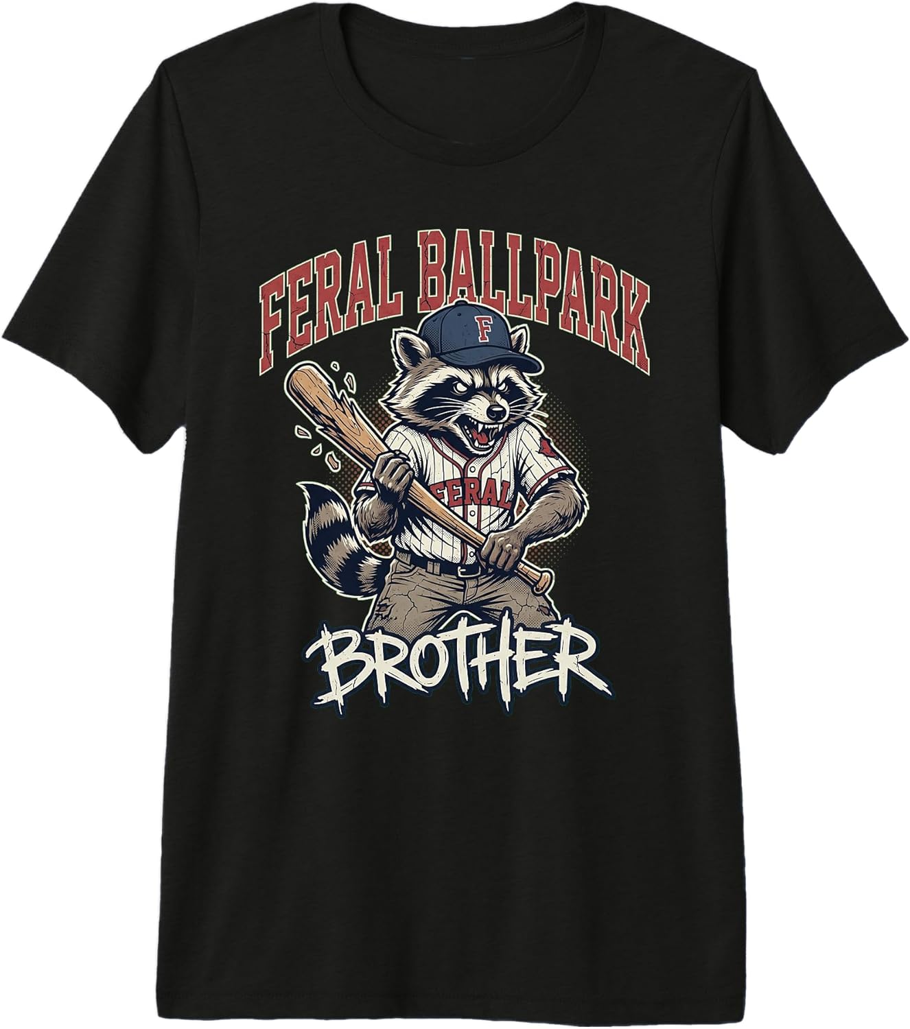 Funny Feral Raccoon Baseball Fan Art