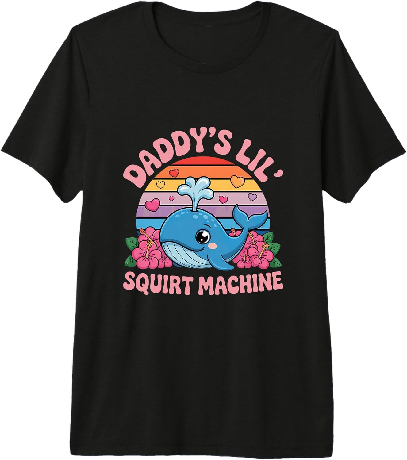 Funny Daddy Lil Squirt Machine Whale Retro Cute