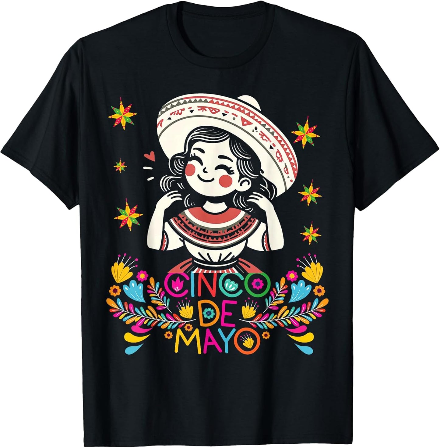 Cinco De Mayo Mexican Poncho 5 De Mayo Anime Cute Girl T-Shirt