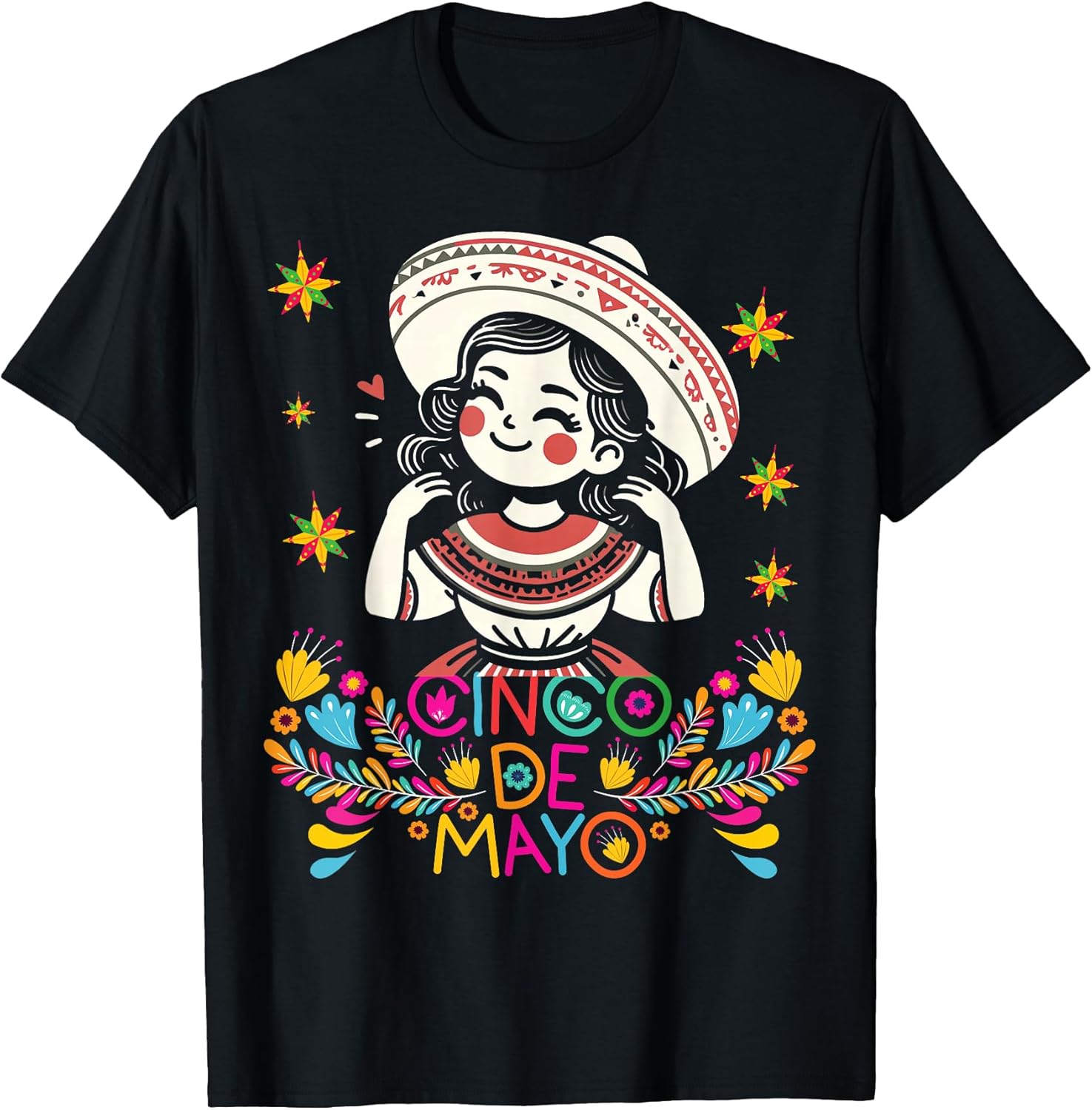 Cinco De Mayo Mexican Poncho 5 De Mayo Anime Cute Girl T-Shirt