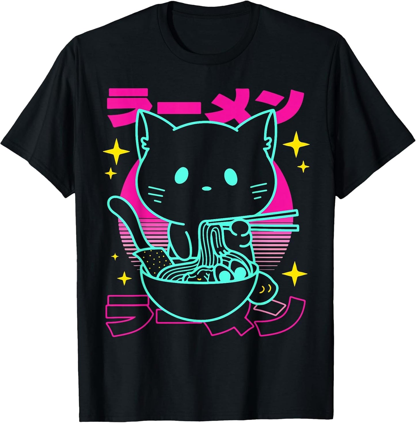 Anime Ramen Cat Retro Japanese Noodles Aesthetic