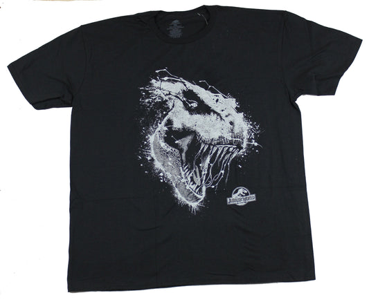 Jurassic World Park Mens T-Shirt - Glow In The Dark Vicious Dino Face